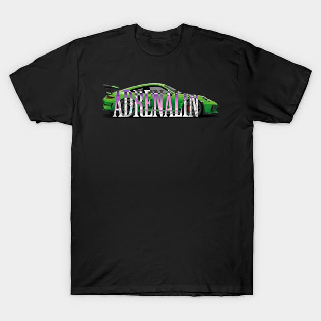 911 GT3 RS ADRENALIN GREEN VENOM T-Shirt by CharlieCreator